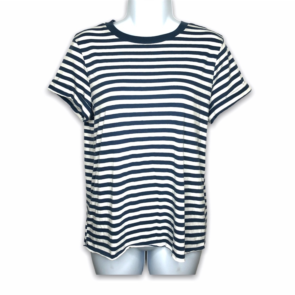 Wild Fable striped tee cuffed short sleeve NWT